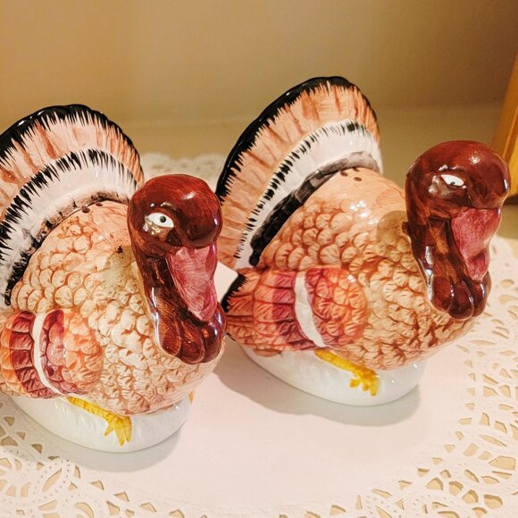 Other - Vintage Ceramic Turkey Salt And Pepper Shakers, Thanksgiving Holiday Tablescape